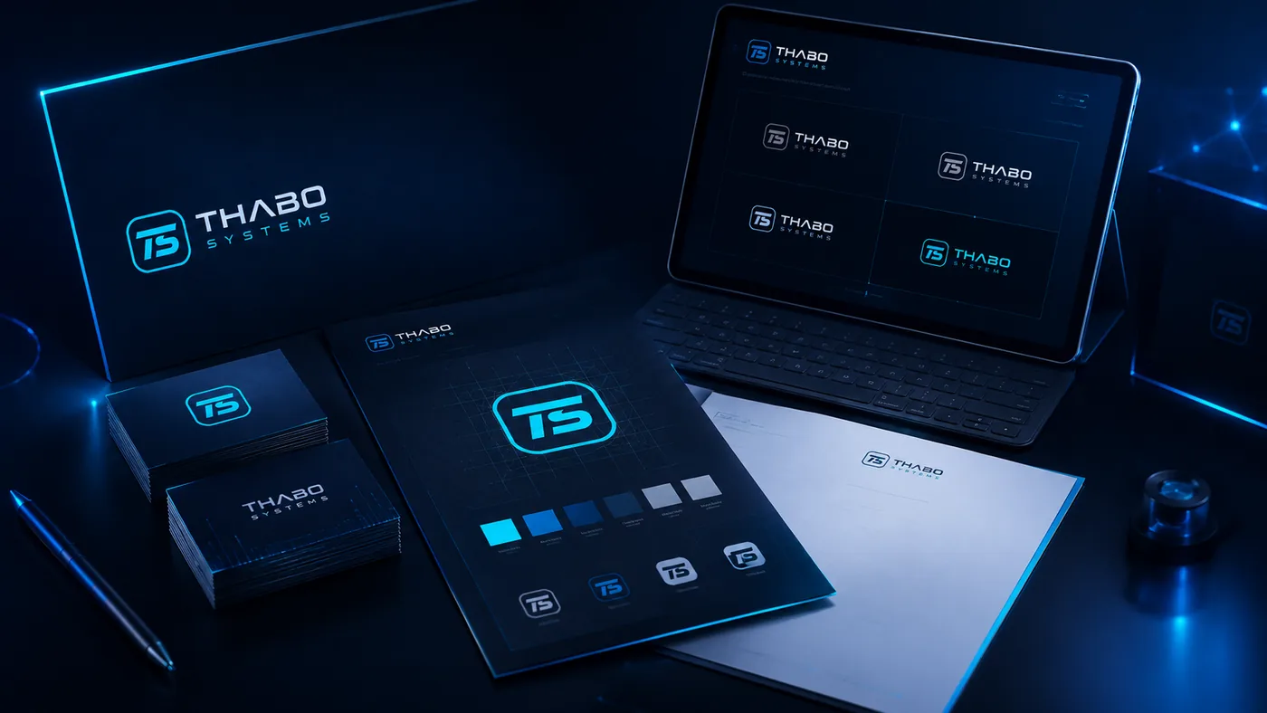 Branding presentation with logo, stationery, and business identity mockups