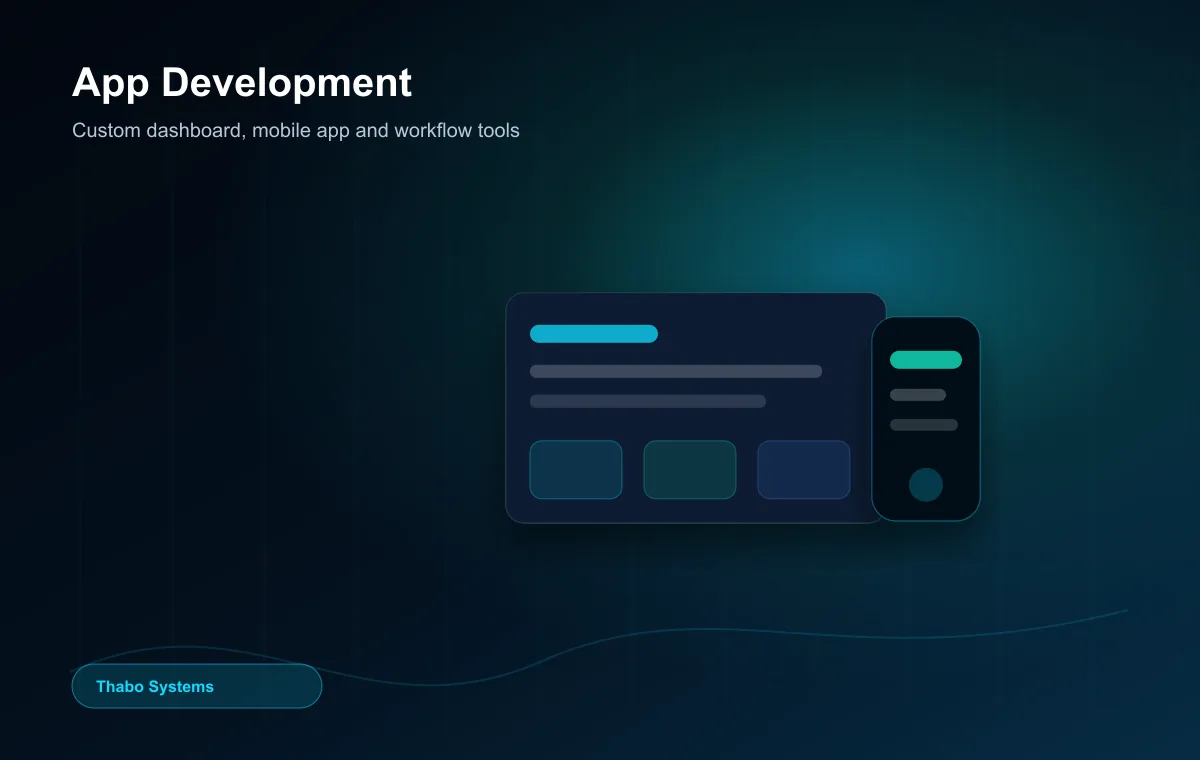 Mobile app and business dashboard mockup for custom app development